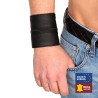 The Red Poignet bracelet de force en cuir - Noir/Noir-  avec zip 